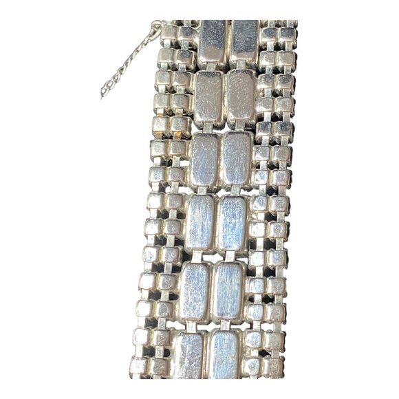Bracelet Rhinestones 7 Inches Silver-Toned Safety Chain - Picture 11 of 11